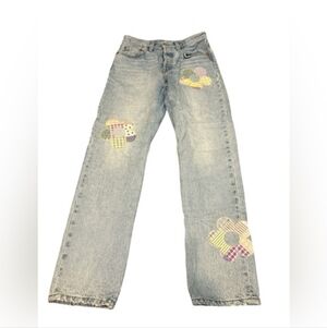 Levi Light Blue Floral Patchwork Women's Jeans